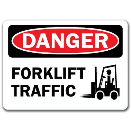 Signmission Danger Sign-Forklift Traffic-10in x 14in OSHA Safety Sign, 10" L, 14" H, DS-Forklift Traffic DS-Forklift Traffic